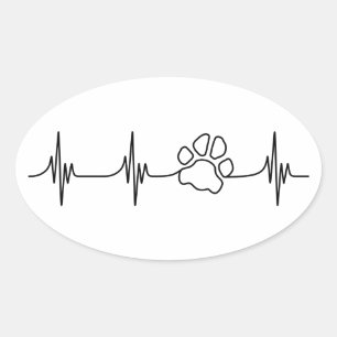 Heart-PAW-Beat Oval Sticker