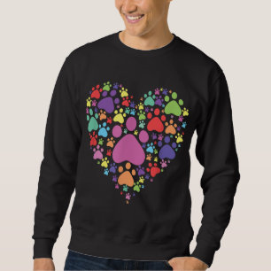 Heart Paw Print Dog Cat Lover Valentines Day Sweatshirt