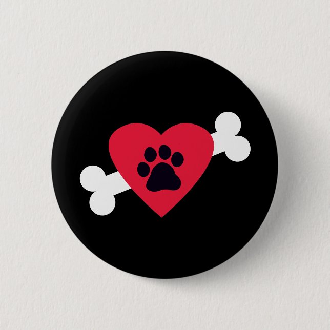 Heart, Pawprint and Bone Design Buttons (Front)