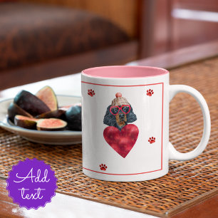 Heart Paws Gordon Setter Valentine's Day Two-Tone Coffee Mug