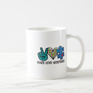 Heart Peace Love Acceptance _ Autism Mental Health Coffee Mug