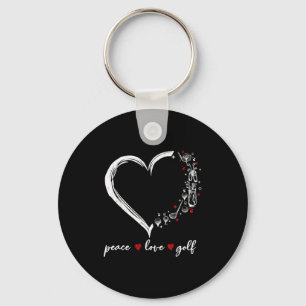 Heart Peace Love Golf Player Srt Lovers Outfit Wom Key Ring