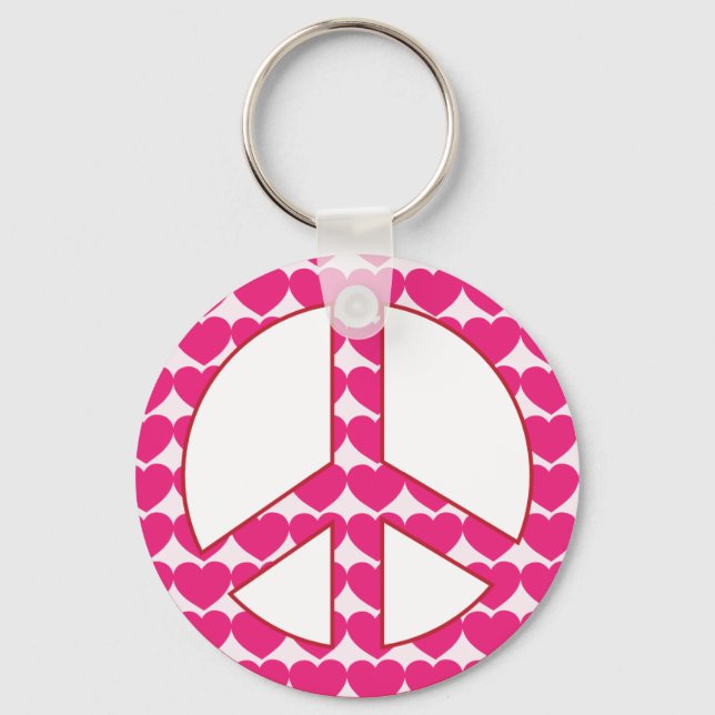 Heart Peace Sign Key Ring (Front)