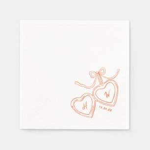 Heart Pendant Fun Wedding Engagement Party Napkin