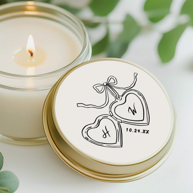 Heart Pendant Wedding Engagement Party Favours Classic Round Sticker (Creator Uploaded)