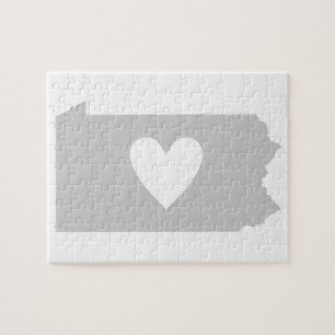 Heart Pennsylvania state silhouette Jigsaw Puzzle