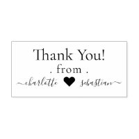 Heart Personalised Thank You Elegant Scroll Text