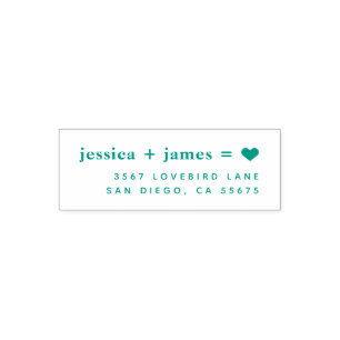 Heart Personalized Modern Engagement or Wedding Self-inking Stamp
