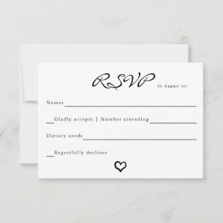 Heart Personalized Wedding RSVP Card