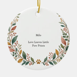 Heart Pet Botanical Ceramic Circle Ornament
