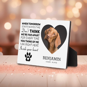 Heart Pet Memorial Remembrance Dog Keepsake Plaque