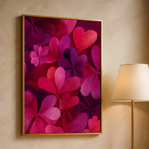 Heart Petal Abstract.Romantic Floral Valentine art Poster