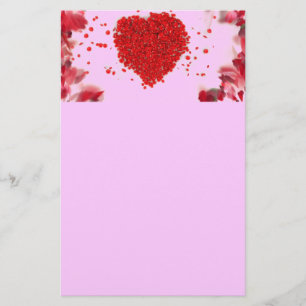Heart Petals Stationery