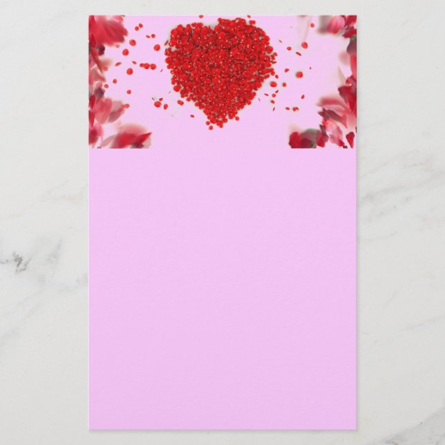 Heart Petals Stationery (Front)