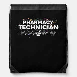 Heart Pharmacy Technician Pharmacist Pharmacy Tech Drawstring Bag