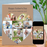 Heart Photo Collage 11 Pic Father's Day Card<br><div class="desc">Say Happy Father's Day with a love heart photo collage, personalised card. The photo template is set up for you to add your pictures, working in rows from top to bottom. The photo collage holds 11 photos which are displayed in a mix of portrait, landscape and square / instagram formats....</div>