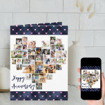 Heart Photo Collage 36 Pic Love Hearts Anniversary Card<br><div class="desc">Heart Photo Collage wedding anniversary card which you can personalise with up to 36 different photos and your custom message inside. The heart shaped photo collage is made up of vertical, landscape and square pictures. If you have any trouble with a photo showing at it's best, try cropping it to...</div>