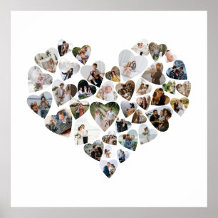 Heart Photo Collage 39 Photos Valentine's Day Post Poster