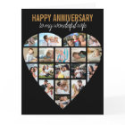Heart Photo Collage Black Personalised Anniversary