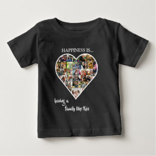 Heart Photo Collage Happiness is Having a Family Baby T-Shirt