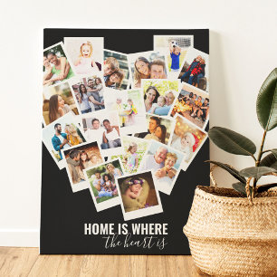 Heart Photo Collage Home is Where the Heart is Canvas Print
