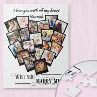 Heart Photo Collage Love You Marry Me