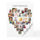 Heart Photo Collage Personalised Script Birthday