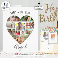 Heart Photo Collage Script Personalised Birthday