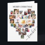 Heart Photo Collage Teacher Script Holiday Card<br><div class="desc">Say Merry Christmas with a love heart photo collage card. The photo template is set up for you to add your pictures, working in rows from top to bottom. The photo collage holds 29 photos which are displayed in a mix of portrait, landscape and square / instagram formats. "teacher" is...</div>