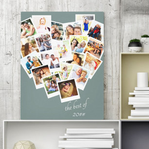 Heart Photo Collage The Best of Custom Year Canvas Print