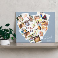 Heart Photo Collage The Best of Year Blue Grey