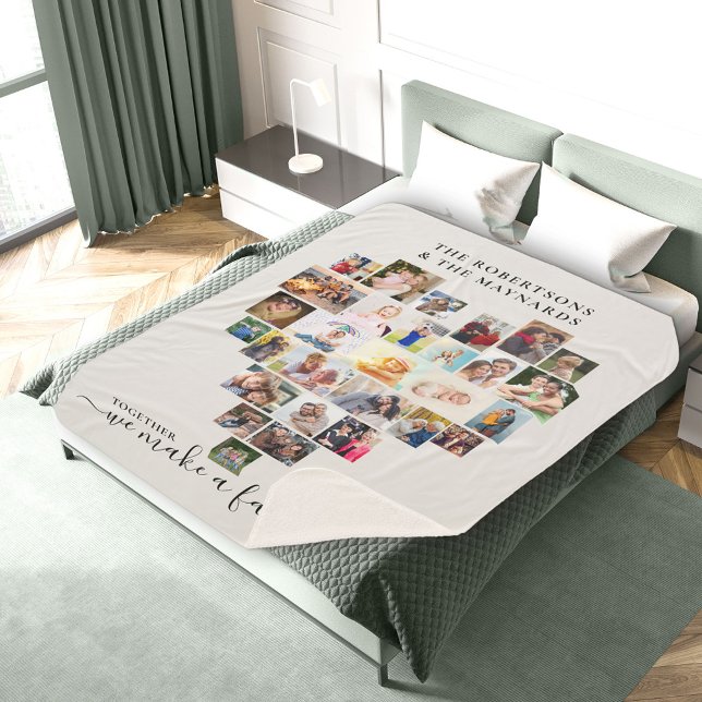 Heart Photo Collage Together we Make a Family Sherpa Blanket (Creator Uploaded)