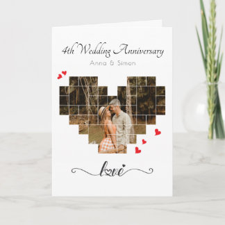 Heart Photo Collage Wedding Anniversary Card