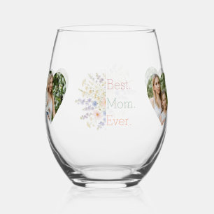 Heart Photo & Floral Design - Perfect Mother's Day Stemless Wine Glass