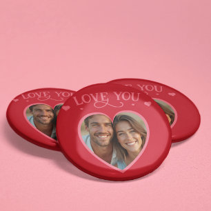Heart Photo LOVE YOU Valentine's Gift 3 Cm Round Badge