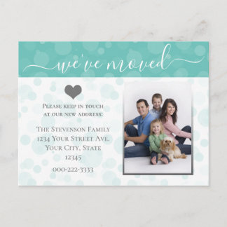 Heart Photo Moving Announcement Change of Address Postcard