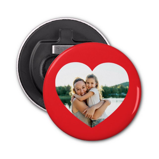 Heart Photo Red Bottle Opener (Front)