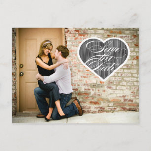 Heart Photo Save the Date Postcard