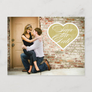 Heart Photo Save the Date Postcard