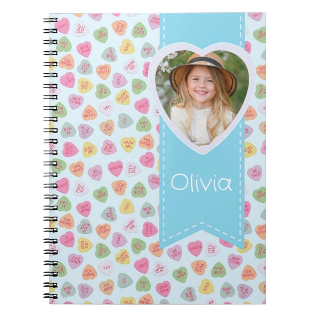 Heart Photo Valentine Spiral Notebook  (Front)
