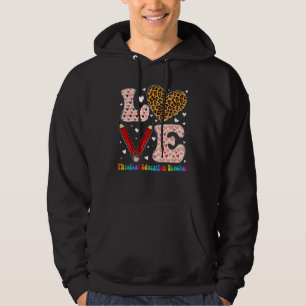 Heart Physical Education Teacher Leopard Valentine Hoodie