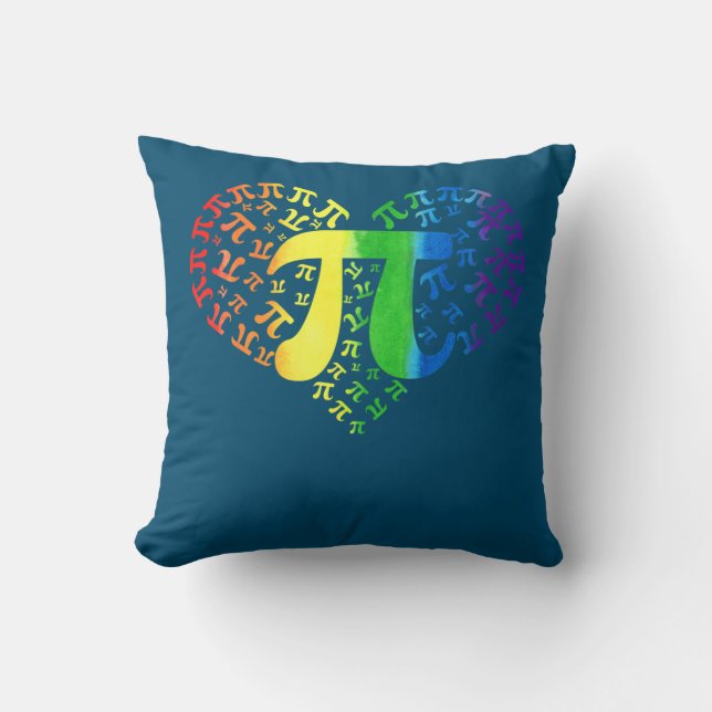 Heart Pi Day Funny Graphic Math Teacher Cushion (Front)