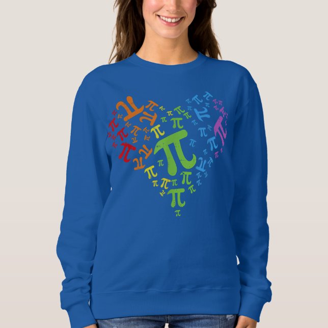 Heart Pi Day Funny Graphic Math Teacher For Women Sweatshirt (Front)