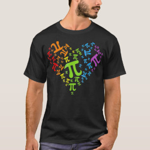 Heart Pi Day Funny Graphic Math Teacher For Women  T-Shirt