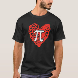 Heart Pi Valentines Day Cool Love Science Math Tea T-Shirt