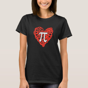 Heart Pi Valentines Day Cool Love Science Math Tea T-Shirt