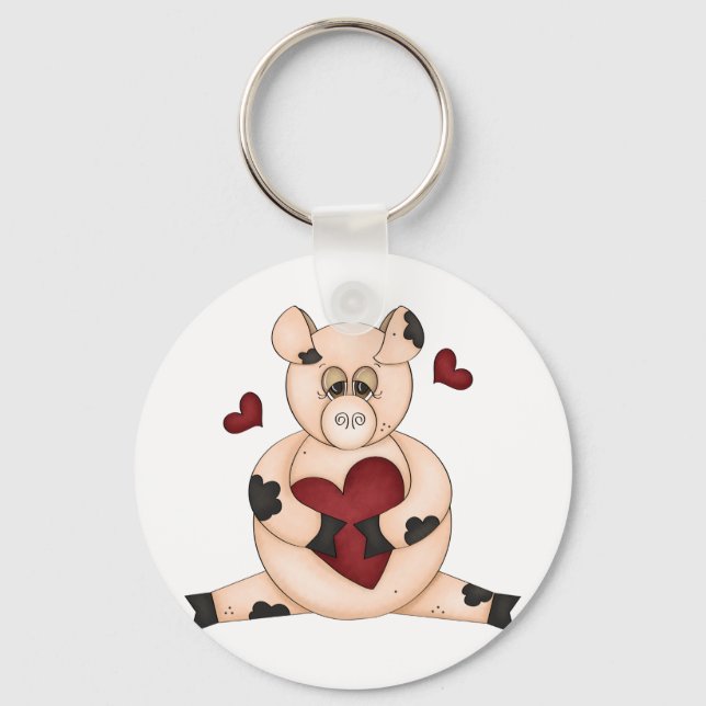 Heart Pig Key Ring (Front)