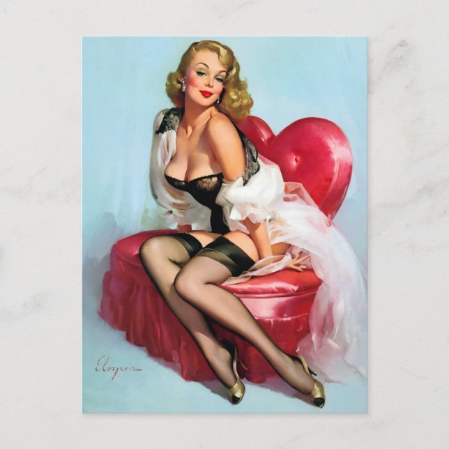 Heart Pin Up Postcard (Front)