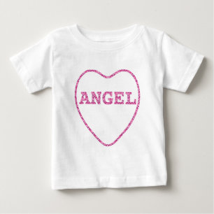 Heart Pink Diamond Glitter :: Angel Design Baby T-Shirt