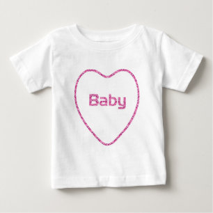 Heart Pink Diamond Glitter :: Baby Design T-Shirt